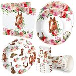 Xigejob Cowgirl Party Plates and Napkins Dinnerware Set