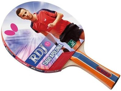 Butterfly RDJ S3 Shakehand Table Tennis Racket - Good Spin. Better Speed. Even Better Control - Recommended for Beginning Level Players - International Table Tennis Federation Approved, Red and Black