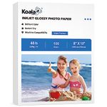 Koala Glossy Inkjet Photo Paper 8X10 Inches 48lb 100 Sheets Professional Glossy Photographic Paper Compatible with Inkjet Printer Use DYE Ink 180GSM