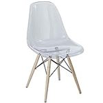 Modway Plastic Side Chair in Clear 