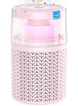 AIRROMI Air Purifiers for Home Bedroom Up to 765 Ft²,with Activated Carbon Filter,Aromatherapy,RGB nightlight,Quiet 360° intake Air Cleaner for Pet Hair,Pet Dander, Allergies,Smoke,Odor A2002 Pink