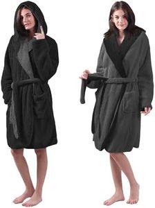 HOMELEVEL Vestaglia Donna Invernale - Accappatoio Donna da Casa - Vestaglia Calda in Morbido Tessuto Sherpa - Design Reversibile con Cappuccio e Tasche - Diverse Taglie e Colori