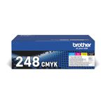 BROTHER TN-248BK/TN-248C/TN-248M/TN-248Y Toner Cartridges, Black/Cyan/Magenta/Yellow, Multi-Pack, Standard Yield, Includes 4 x Toner Cartridges, Genuine Supplies