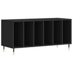 vidaXL Black Record Cabinet - Engineered Wood Vinyl Storage Unit with Industrial Iron Feet - Perfect for Organising LP Records