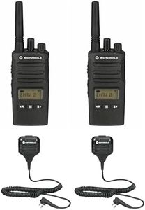 Motorola Solutions RMU2080D 2-Pack with Speaker Mics Two-Way Radio Digital Display 8 Channels UHF 450-470MHz