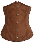 Alivila.Y Fashion Womens Faux Leather Sexy Underbust Waist Training Corset 2686A-Brown-XL