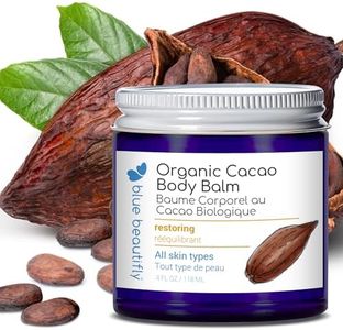 Blue Beautifly USDA Certified Organic Cacao Body Butter Balm - Soothes. Softens. Moisturizes. - Restores Dry, Chaffed, Cracked Skin - With Shea Butter, Cocoa Butter, and Vitamin E Oil - 4 fl oz