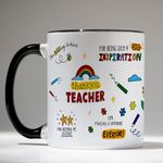 DAYS Thank You Teacher Mug Best Teacher Gift Teacher Mug Best Gift for Teacher On Birthday Teacher Gift Teacher Mug Helping Me to Grow Teachers Gift for Teacher Coach Mentor Guide (Black)