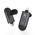 ADAM elements iKlips C MFi Certified Lightning + USB C Flash Drive for iPhone, iPad Pro, Mac, PC, Android - Touch ID/Face ID Secured (Black, 128GB)