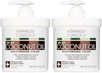 Advanced Clinicals Coconut Oil Cream Moisturizing Lotion. (Two - 16 Oz)