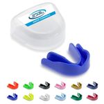 GAME GUARD Boil & Bite Mouth Guard/Gum Shield – Mouldable Mouthguard/gumshields - Junior/Kids/Childrens/Youth - CE Approved, School Sports, Rugby, Hockey (Blue)