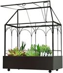 YIMORENCE V Large Tall Glass Plant Terrarium – House Succulent Terrarium Kit with Lip and Tray, 9.5”X5.7”X11.4”