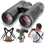 10x42 Ultra HD Binoculars with Phone Adapter and Harness - 24mm Large View Eyepiece, Edge-to-Edge Sharpness, 6.5° Wide Angle Field of View - Lightweight Waterproof Binoculars for Bird Watching Huntin1