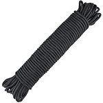 joycraft 98Ft x 6mm Nylon Rope, Black Nylon Poly Rope, Tie Pull Swing Climb Knot, Utility Good Rope for Flag Pole, Clothes Line, Camping, Gardening Work, Tying Items