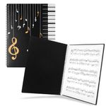 JIANTA Sheet Music Folder A4, 120Pages Spiral Binder Music File Folder, 8.5x11 inch Paper Documents Storage Holder Bag, Blank Plastic Concert Choral Folder