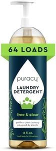 Puracy Laundry Detergent - Enzyme-Powered Liquid Laundry Detergent Concentrate, Natural Laundry Detergent Seen on TikTok, Non-Toxic (Free & Clear, 16 fl oz, 64 Loads)