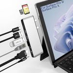 Surface Pro 9 Hub Docking Station with 4K HDMI, USB 3.0 Hub Adapter with USB-C Thunerbolt 4 (8K@30Hz Video+40G Data+Power), 100M RJ45, TF/SD Card Slot, Triple Display for Microsoft Surface Pro 9/Pro X