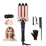 3 Barrels Hair Curler - 25mm Curling Iron Curling Tongs Hair Waver Mermaid Waves Curling Wand Beach Waver Curler 100-230℃ Quick Heating for Long or Short Hair Styling