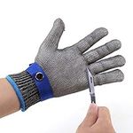 Level 5 Cut Resistant Glove, Stainless Steel Mesh Metal Glove Butcher Glove, Food Grade Cut Proof Gloves for Kitchen Cooking, Meat Cutting, Oyster Shucking, Mandoline, Fishing