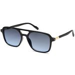 SOJOS Retro Aviator Sunglasses for Women Men,Trendy Rectangle Womens Mens Shades Sun Glasses SJ2202 Black Blue Lens