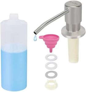 Stainless Steel Soap Dispenser for Kitchen Sink Brushed Nickel Built in Soap Dispenser Pump Dish Liquid Countertop Soap Dispenser with Bottle