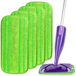 AIDEA Microfibre Reusable Mop Refill Pads Compatible with Flash Powermop,Machine Washable Floor Mop Pad Refills, Mop Head Replacements for Multi Surface Wet & Dry Cleaning, 4 Pack