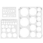 3pcs Circle Templates for Drafting, 3 Size Clear Circle Stencils for Drawing Flexible Multifunctional Round Geometric Ruler Plastic Circle Tracer Measuring Tool for Office School Building Formwork