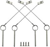 4PIECES of Quick Release Pin 1/4" Diameter, Usable Length 3"(76mm), Total Length 3-3/4"(95mm) Full 316 Stainless Steel, Bimini Top Pin, Marine Hardware