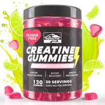 KP Creatine Monohydrate Gummies Pink Lemonade for Men & Women, 100% Creatine Pink Lemonade Gummies, 5g per Serving + Vegan, Sugar Free + Strength, Energy, Muscle & Booty Gain - 120 Count