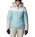 Columbia Women's Abbott Peak Insulated Jacket, Ski Jacket, Aqua Haze/Dark Stone/White, Size M