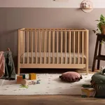 dadada Baby LaLa 3-in-1 Convertible Crib - Wood Crib Converts into Toddler Bed & Daybed - Greenguard Gold Certified, Made in Italy - 3 Adjustable Mattress Heights - Solid Beechwood (Natural)