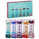 THE TWIDDLERS - 5 Liquid Motion Timers Sensory Timer Hourglasses - 14cm, 5 Colours - Kids Water Bubble Lava Lamp Calming Sensory Toys for Autism, Stress Relief, Relaxation, ADHD