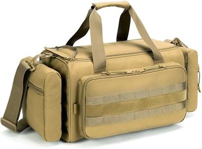 Aprikostein Range Bag for Handgun Ammo Shooting, L/XL Gun Case Carry 5+ Pistols Transport Tactical Gears Accessories with Lockable Zipper Molle Strap, Duffle Sport Bag Hunting Storage Capricorn