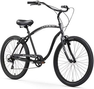 Firmstrong Chief Men's Beach Cruiser Bike, 7 Speed Bicycle, 26 Inch Wheels, Matte Black