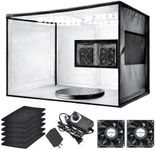 Airbrush Spray Booth with Dual Exhaust Fans,Portable Airbrush Paint Booth for Airbrushing,2 Round Led Lights with 360° Coverage,Turntable and Extension Hose,Hobby Spray Booth Kit for Painting Model