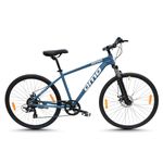 Omobikes Coorg Ace | Alloy Hybrid Cycle | Shimano 7 Gears | Suspension | Dual Disc Brakes | 700C 29T |15+ Years Unisex Adult (Blue)