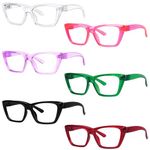 Eyekepper Cat Eye Reading Glasses 6 Pack Women Large Thick Frame Readers +2.75