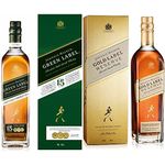 Johnnie Walker Gold Reserve Blended Scotch Whisky 70cl & Walker Green Label Blended Malt Scotch Whisky