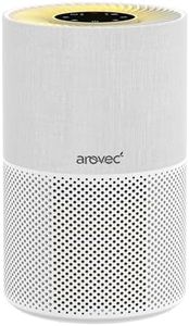 AROVEC Air Purifier True HEPA & Active Carbon Filter, 53m2, Air Cleaner for Home, Bedroom, Removes 99.97% Airborne Contaminants, Germs, Smoke, Dust, Pollen, Odours, Quiet Sleep Mode, White