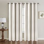 Beige Blackout Curtains Ivory Cream for Bedroom Total 66×90 Drop Textured Eyelet Linen Faux Neutral Natural Living Room Darkening Nursery Boys Girls Children Insulated Thermal 2 Panels Window Curtain