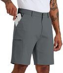 Willit Men's Golf Shorts Stretch Hiking Cargo Shorts Athletic Quick Dry Casual Work Shorts with Pockets 10" Deep Gray 36