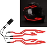 4PCS Upgrade Rechargeable Motorcycle Helmet Light, Night Riding Signal Helmet EL Light Sticker, 3 Mode Led Helmet Light Strip Accessories for Motorcycle, Bike Helmet (Red, Rechargeable Powered)