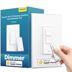 meross Smart Dimmer Switch with Remote, Single Pole, Neutral Wire Required, Compatible with Apple HomeKit, Alexa, Hey Google and SmartThings, 2.4GHz Wi-Fi, Remote and Voice Control, No Hub Required