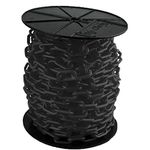 Mr. Chain Heavy Duty Plastic Barrier Chain Reel, Black, 2-Inch Link Diameter, 100-Foot Length (51103)