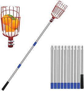 SAN LIKE Apfelpflücker mit Teleskopstiel 4M, Obstpflücker Teleskop Greifer aus Stahl, Kirschpflücker Birnenpflücker Obstpflückstange mit Korb Obst-Pflücker Outdoor Pick Tool für Apfel Orange Pfirsich