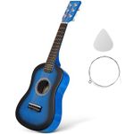 SUPVOX Toddler Guitar 23 Small Guitar Ukelele 23 Starter Ukulele Girls Kids Educational Boys Stringed Instrument Wooden Guitar Birthday Present Larry Bamboo Child Blue Toddler Folk Guitar