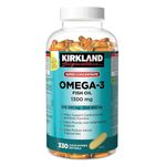 kirkland Signature Super Concentrate Omega 3 Fish Oil Softgels, 1300 mg, EPA 450 mg, DHA 300 mg, Omega-3 Fatty Acids 750 mg, Good For Health (330 Soft gels)