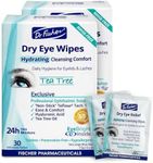 Dr. Fischer Tea Tree Eyelid Wipes for Dry Eyes - Gentle Eye Wipes for Everyday Eye Conditions and Hypoallergenic Makeup Remover (60 Wipes)