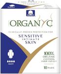 Organyc - 100% Certified Organic Cotton Feminine Pads, Sanitary Napkin 120 Count, Heavy Flow(Bulk Size, 12 Pack)