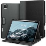 KingBlanc Case for iPad Pro 13-inch 2024 (M4) with Pencil Holder, PU Leather Smart Stand Cover, Auto Sleep/Wake, Supports Pencil Pro/Pencil (USB-C), Multi-Viewing/Drawing Angles, Black